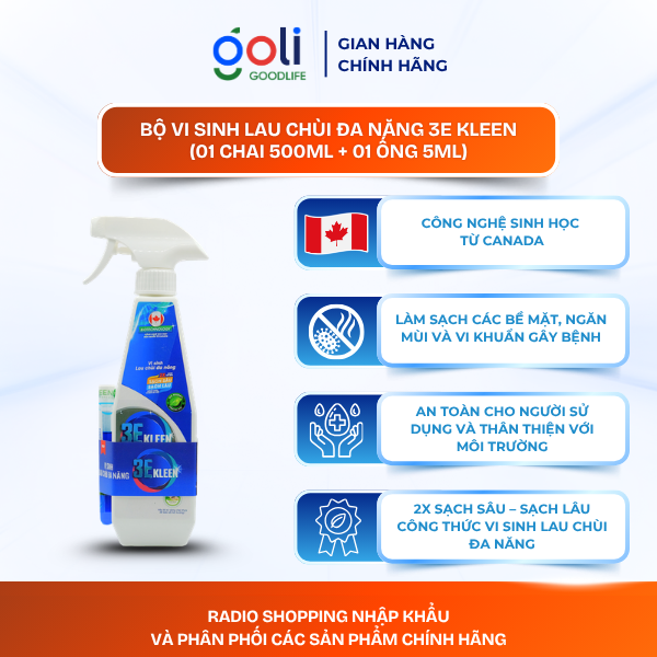 Chai xịt đa năng 3E KLEEN lau chùi đa năng [bộ 1 chai 500ml - 1 ống 5ml]